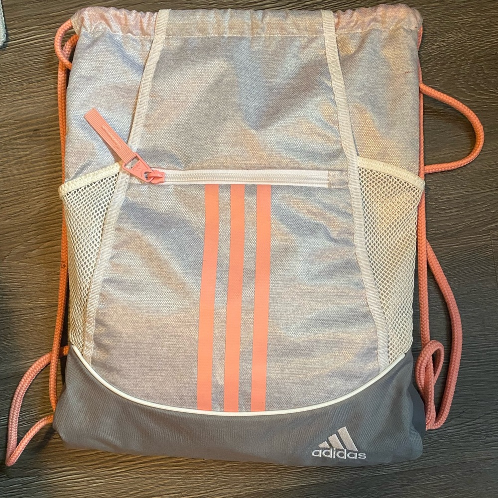 Adidas sling bag. Excellent condition, gray and pink